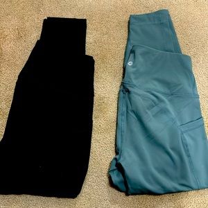 NWOT 2 pair of 90 Degree by Reflex soft Buttery Leggings Lg- too big